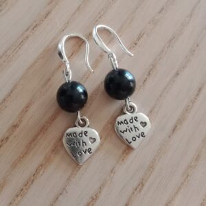 Boucles d’oreilles Coeur Onyx